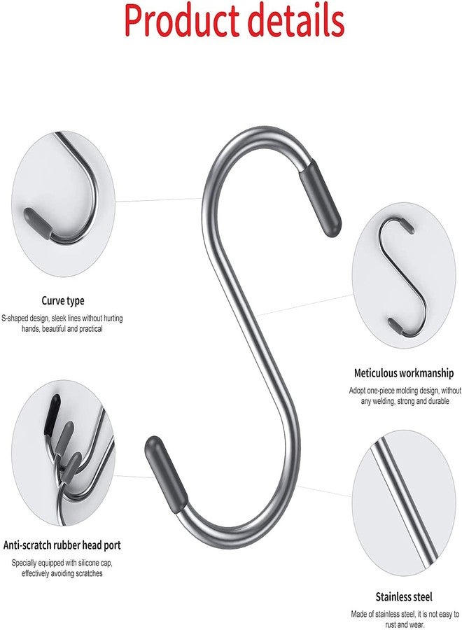 Blendmix Heavy Duty S Hooks for Hanging | S Shaped Hooks for Hanging| S Hooks for Kitchen,Clothes,Office, Steel S Hooks,Cloth Hanger Hook (CAP, Pack of 24) - Image 3